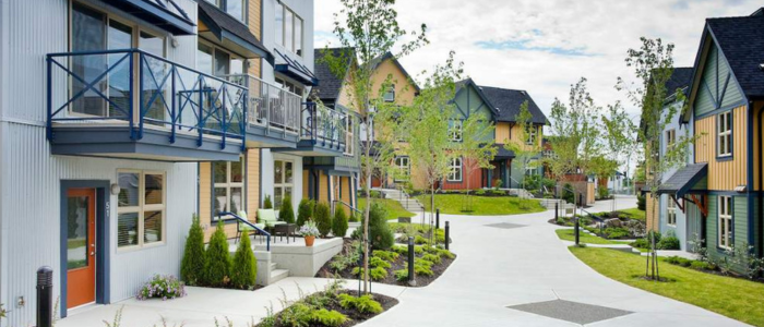 Form and guidelines A new townhouse development with some accessible lower units