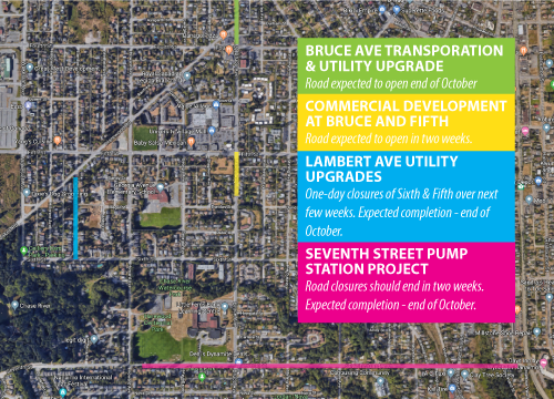 Harewood-2019-construction Map of road construction in the Harewood neighbourhood